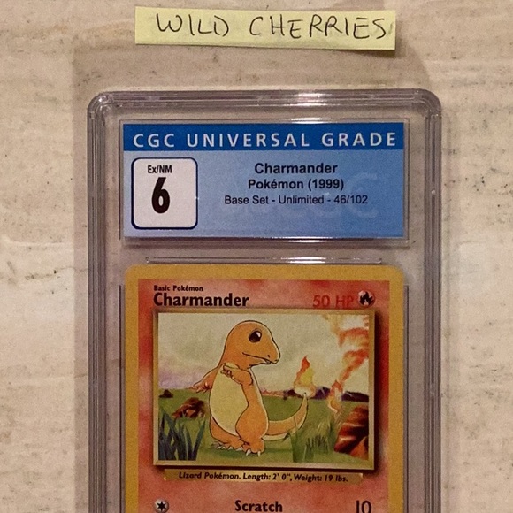 Charmander 1999 Pokemon 46/102 Base Set CGC 6 Graded Pokemon Card TCG #46 - Picture 4 of 7